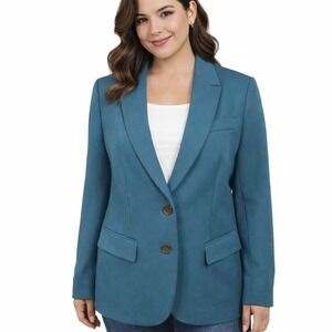BODEN Size 10 (UK 14) Teal Blue Smyth Ponte Blazer Professional Preppy Jacket